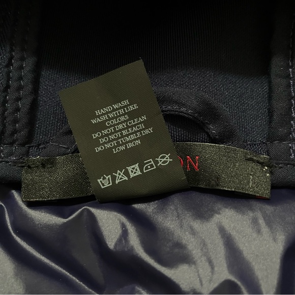 Greyson Eos Hybrid Puffer Jacket Hood Pockets Zip Navy Golf Embroidered Large - Picture 13 of 14